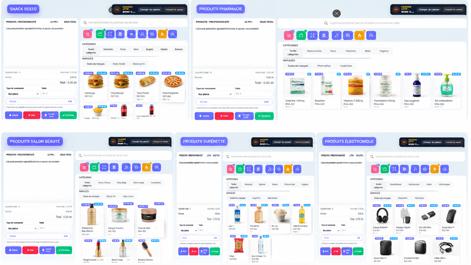 Interface de caisse CaisseWebApp